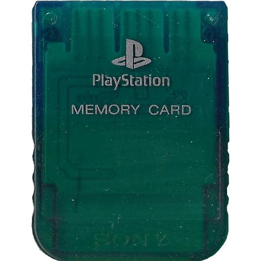 Minneskort 1MB Original Grön Transparent Playstation 1