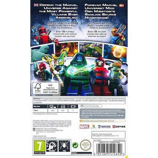 Lego Marvel Super Heroes Nintendo Switch (Code in a box)