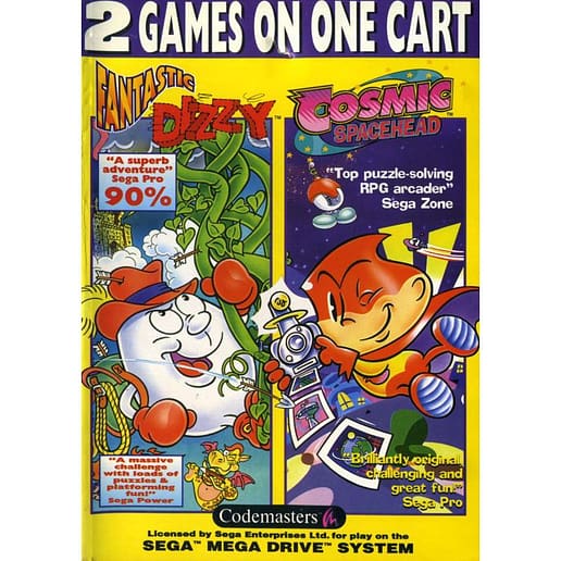 Fantastic Dizzy + Cosmic Spacehead Sega Mega Drive