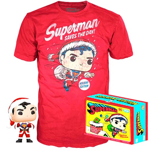 Set POP & Tee Back DC Comics Superman Exclusive Flocked (Large)