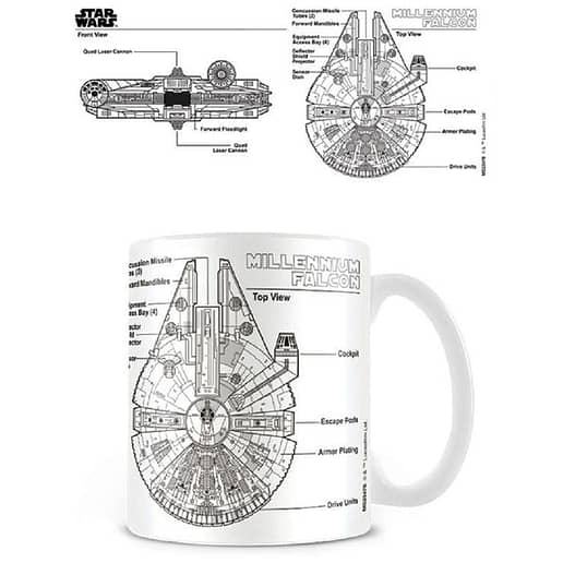 Star Wars Millennium Falcon Sketch mugg 315ml