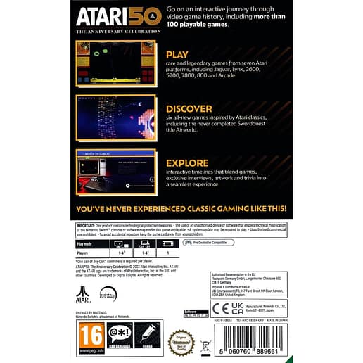 Atari 50 The Anniversary Celebration Nintendo Switch