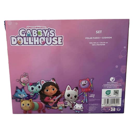 Gabbys Dollhouse polar blanket fleece filt + kudde set