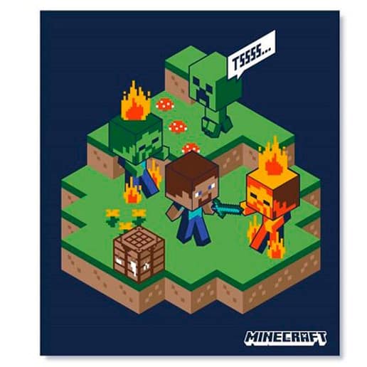Minecraft polar blanket fleece filt