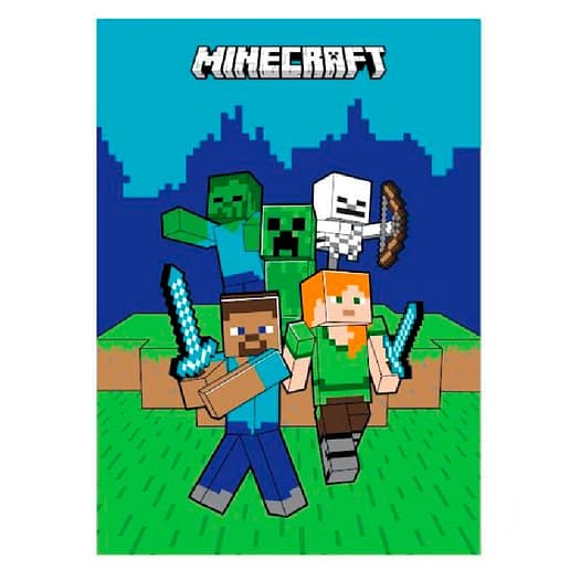 Minecraft polar blanket fleece filt