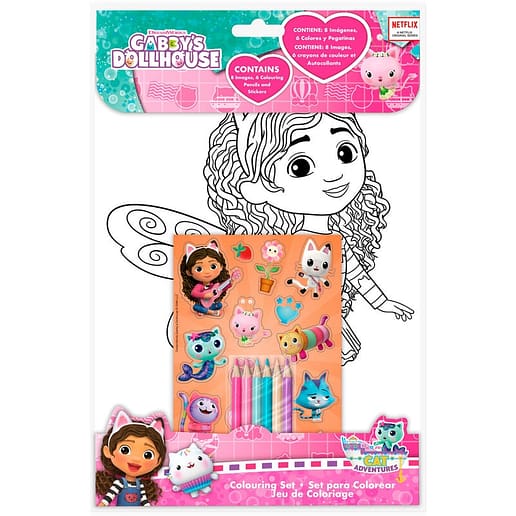 Gabbys Dollhouse coloring set + stickers