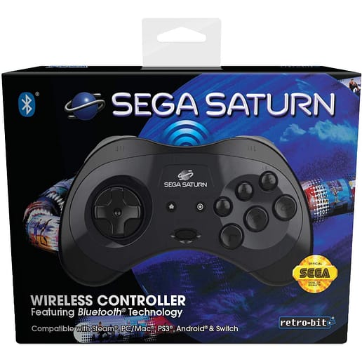 Retro-Bit SEGA Saturn BT Pad Black
