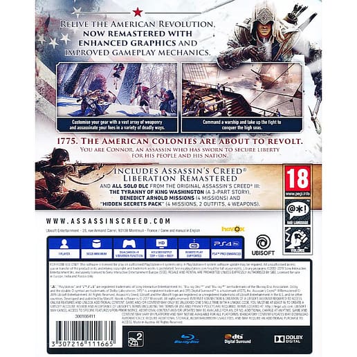 Assassins Creed III Remastered Playstation 4