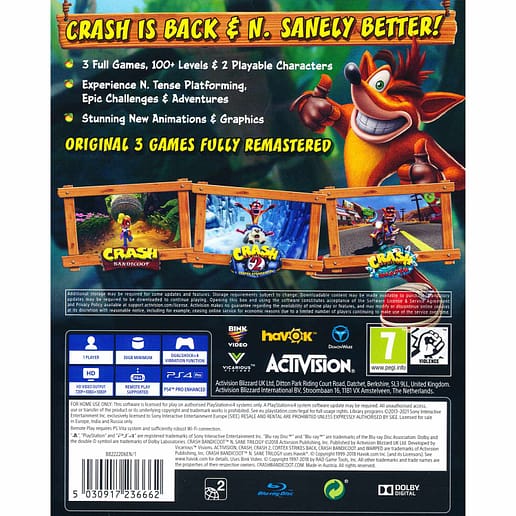 Crash Bandicoot N-Sane Trilogy Playstation 4