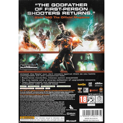Wolfenstein Xbox 360 (Begagnad)