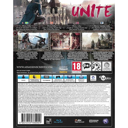 Assassins Creed Unity Playstation 4 PS4 Nordic (Begagnad)