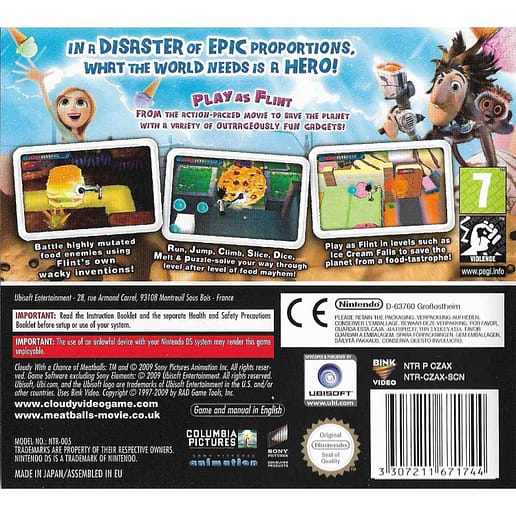 Cloudy With a Chance of Meatballs Nintendo DS (Begagnad)