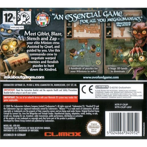 Overlord Minions Nintendo DS (Begagnad)