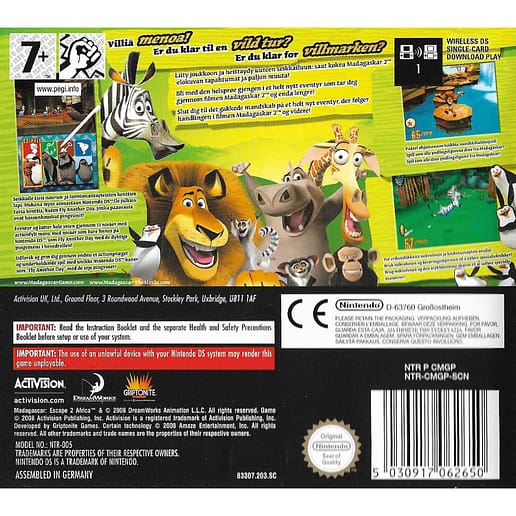 Madagaskar 2 Nintendo DS Nordic (Begagnad)