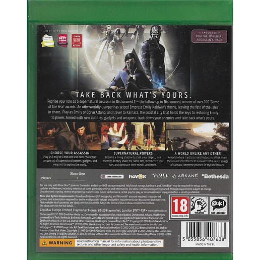 Dishonored 2 Xbox One (Begagnad)