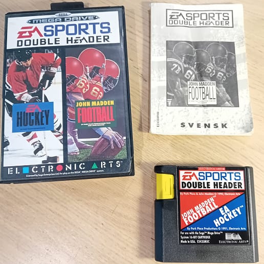 EA Sports Double Header Hockey + John Madden Football Sega Mega Drive