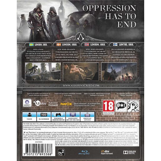 Assassins Creed Syndicate Playstation 4 PS4 Nordic (Begagnad)
