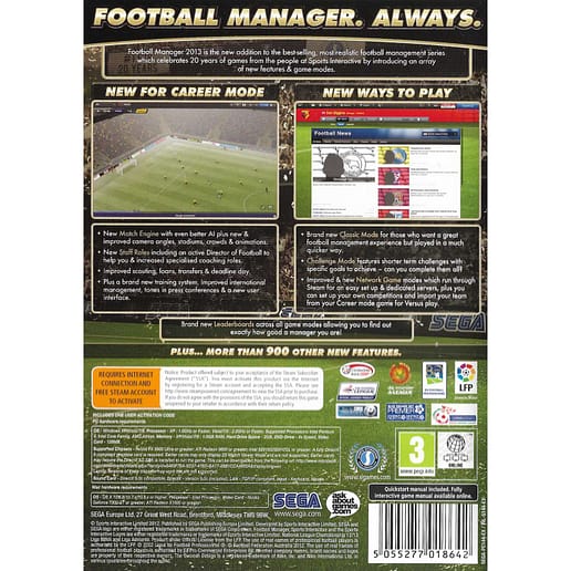 Football Manager 2013 PC DVD (Begagnad)