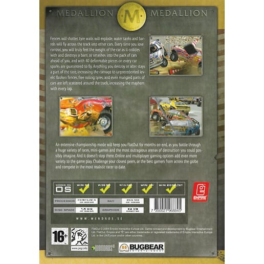Flatout PC CD Medallion Best Value (Begagnad)