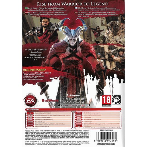 Dragon Age II PC DVD Nordic (Begagnad)