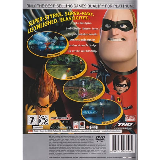 De Utrolige Playstation 2 PS2 Platinum Danish (Begagnad)