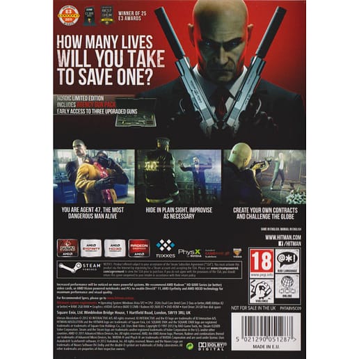 Hitman Absolution Nordic Limited Edition PC DVD (Begagnad)