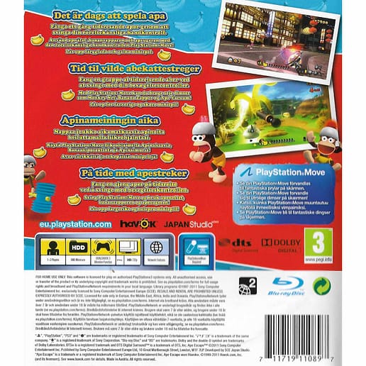 Ape Escape Playstation 3 PS3 Nordic (Begagnad)