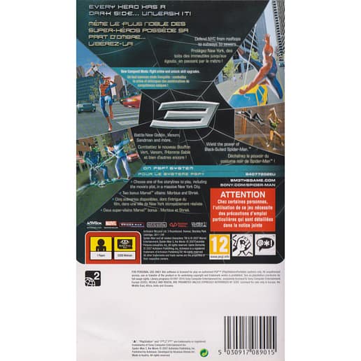 Spider-Man 3 Playstation Portable PSP Essentials (Begagnad)