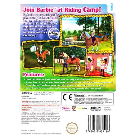Barbie Horse Adventures Riding Camp Nintendo Wii (Begagnad)