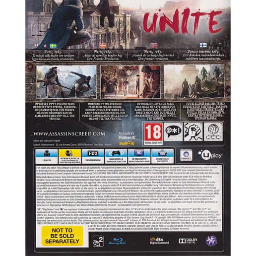 Assassins Creed Unity Playstation 4 PS4 Nordic (Begagnad)