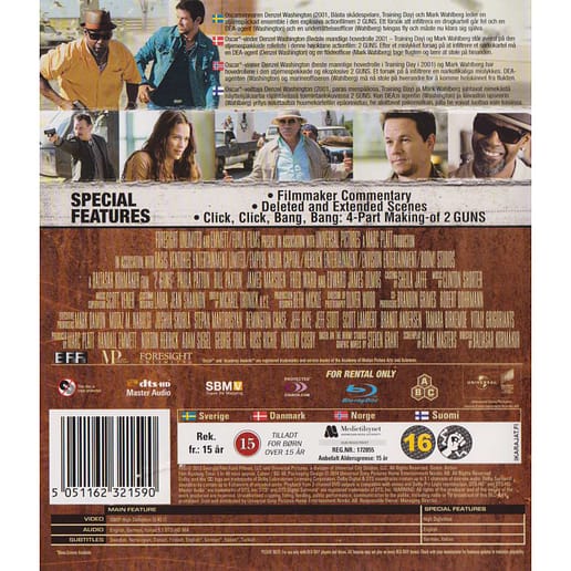 2 Guns Blu-Ray Rental Copy (Begagnad)