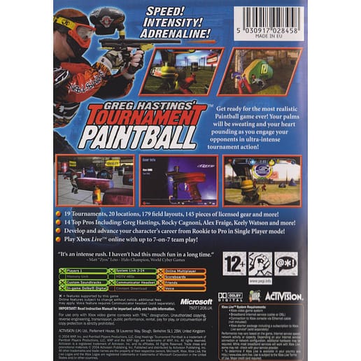 Greg Hastings Tournament Paintball Xbox (Begagnad)