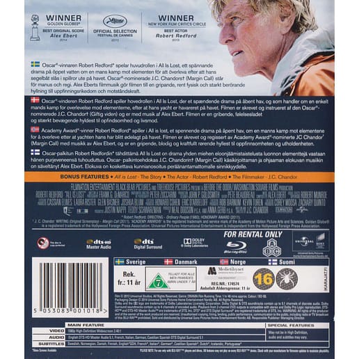 All is Lost Blu-Ray Rental Copy (Begagnad)