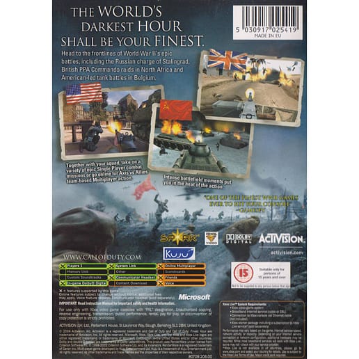 Call of Duty Finest Hour Xbox (Begagnad)