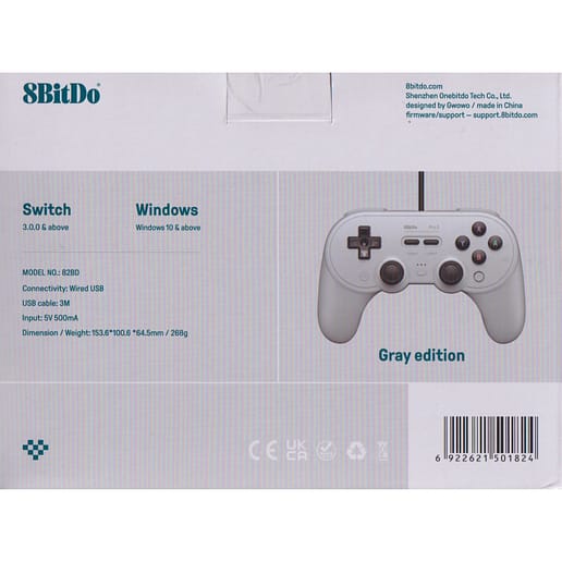 8BitDo Pro 2 Wired Gamepad Gray