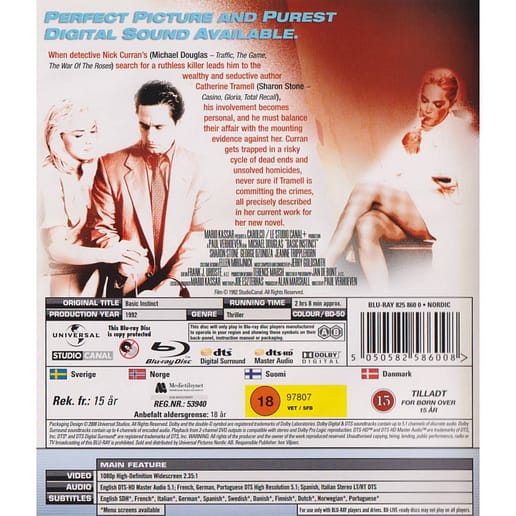Basic Instinct Blu-Ray (Begagnad)