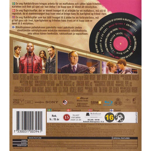 Baby Driver Blu-Ray (Begagnad)