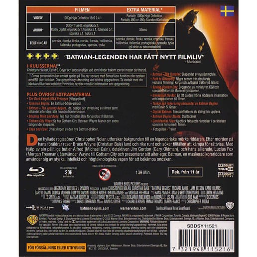 Batman Begins Blu-Ray (Begagnad)