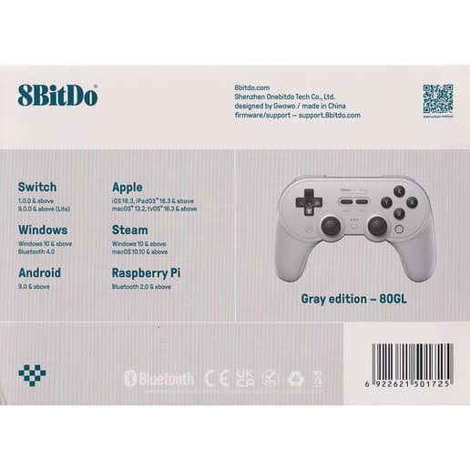 8BitDo Pro 2 Bluetooth Gamepad Gray