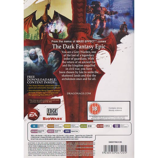 Dragon Age Origins PC DVD (Begagnad)
