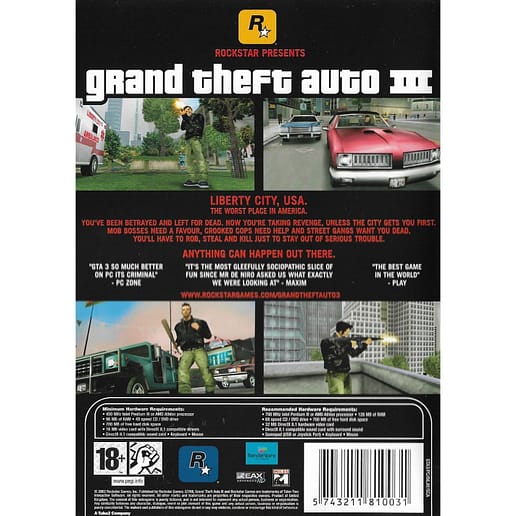 Grand Theft Auto III PC CD Nordic (Begagnad)