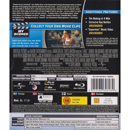8 Mile Blu-Ray (Begagnad)