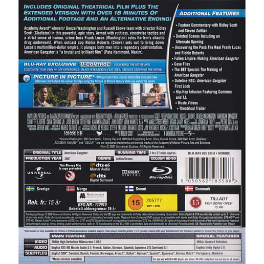 American Gangster Blu-Ray (Begagnad)