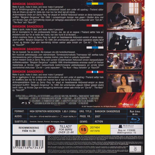 Bangkok Dangerous Blu-Ray (Begagnad)