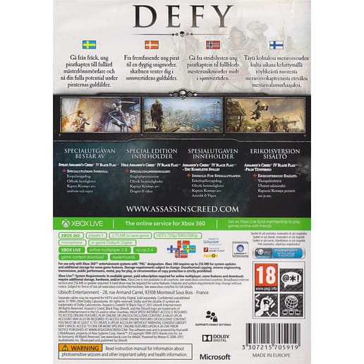 Assassins Creed IV Black Flag Xbox 360 Nordic (Begagnad)