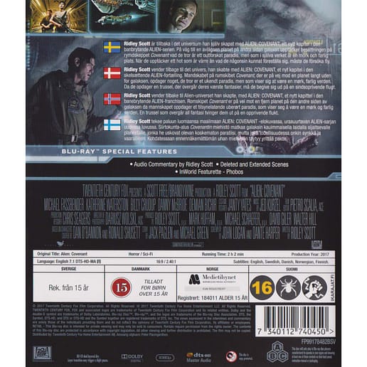 Alien Covenant Blu-Ray (Begagnad)