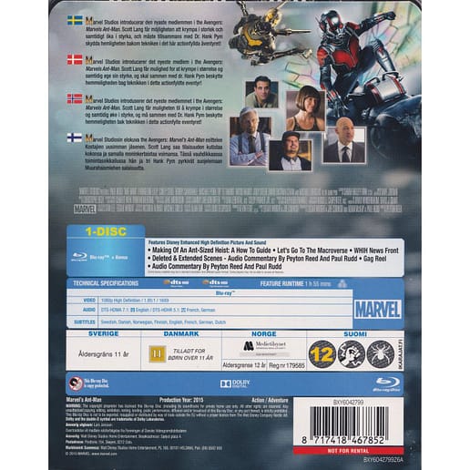 Ant-Man Blu-Ray Steelbook (Begagnad)