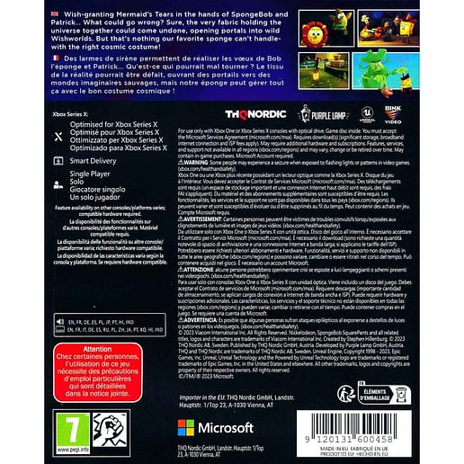 Spongebob Squarepants The Cosmic Shake Xbox Series X Xbox One