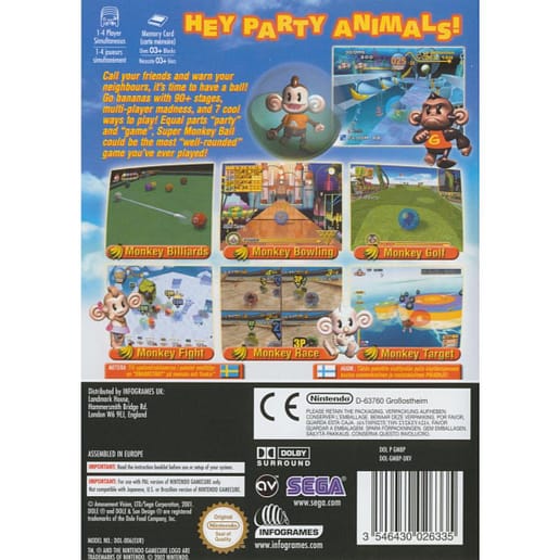 Super Monkey Ball Nintendo Gamecube Swedish (Begagnad)