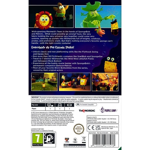 Spongebob Squarepants The Cosmic Shake Nintendo Switch